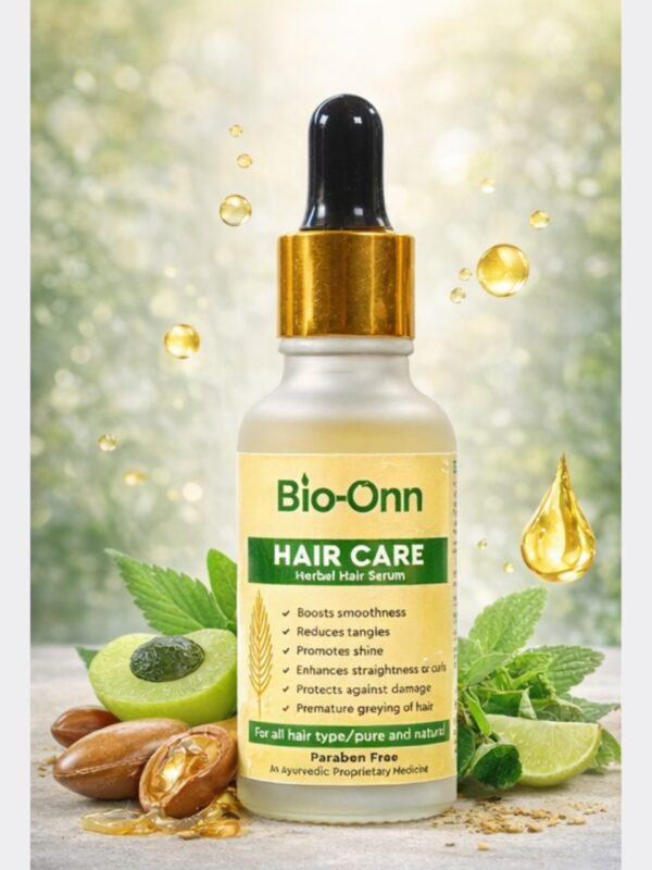 Bio-Onn Herbal Hair Care Serum for smooth and shiny hair.
