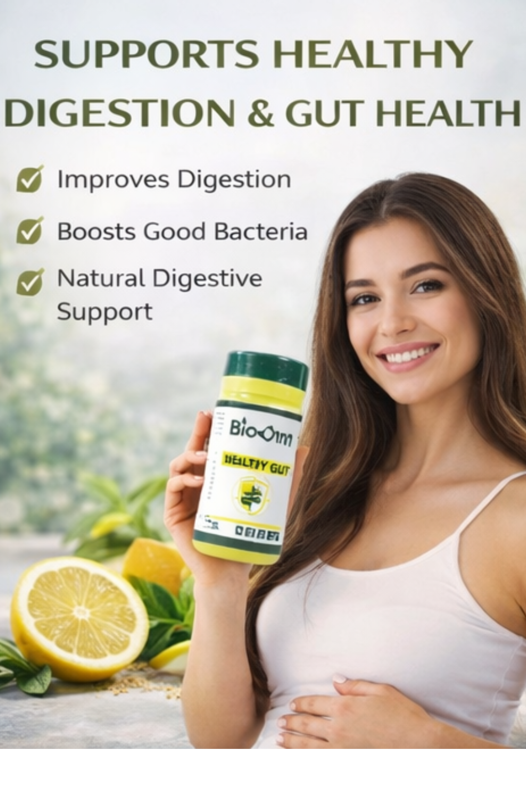 Bio-Onn Healthy Gut Powder for natural constipation relief and digestive health.